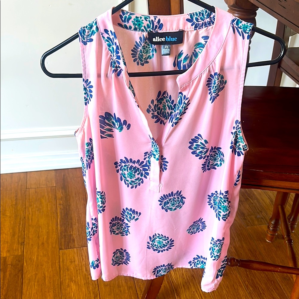 Alice Blue Pink Sleeveless Tank Top